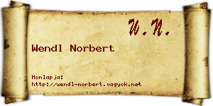 Wendl Norbert névjegykártya